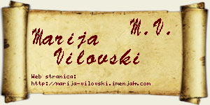 Marija Vilovski vizit kartica